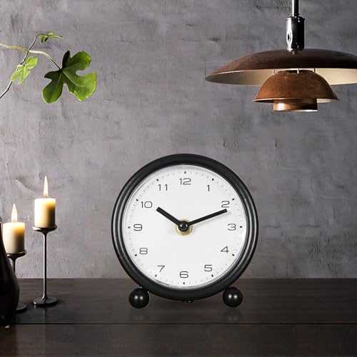 5.1" Retro Desk Clock, Black
