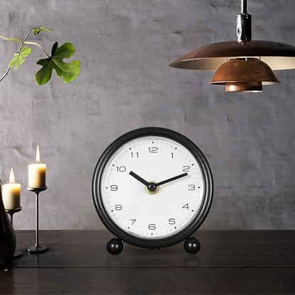 5.1" Retro Desk Clock, Black