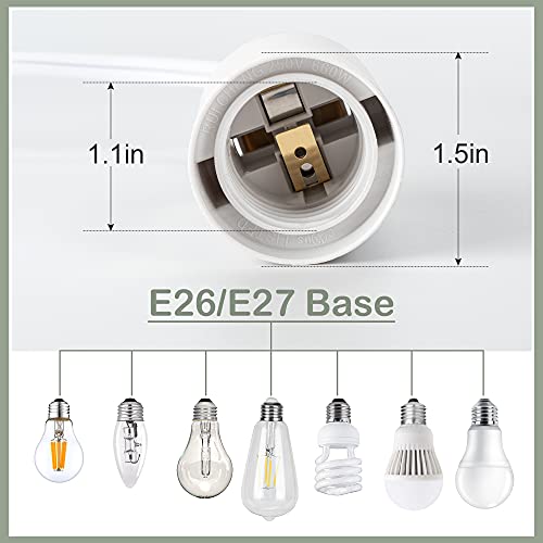 JACKYLED Extension Hanging Lantern Cord Cable UL 12Ft 1 Pack - style: 1pack(switch near the bulb)