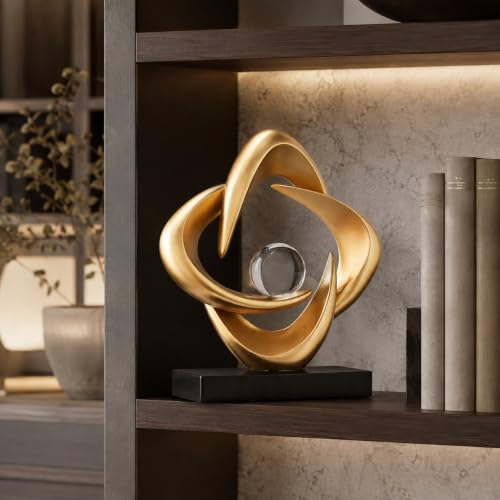 AWNR Modern Sculptures Living Room Shelf Decor Home Décor Accents - color: Gold A-a
