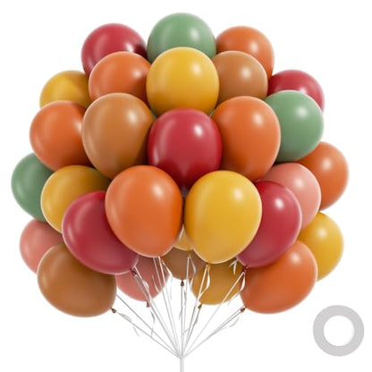 12inch Fall Balloons with Burgundy Brown Thanksgiving balloons - color: Burnt Orange Burgundy