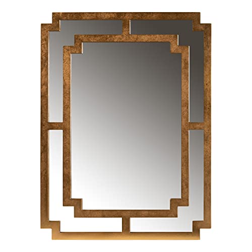 Baxton Studio Dayana Antique Gold Finished Wood Accent Wall Mirror