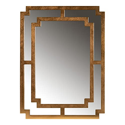 Baxton Studio Dayana Antique Gold Finished Wood Accent Wall Mirror