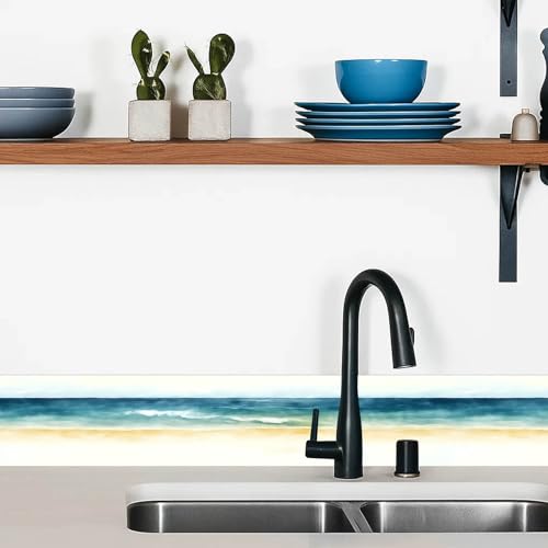 IVN Wallpaper Border Peel and Stick Wall Beach Shore 4x196 Inch - color: Beach Shore