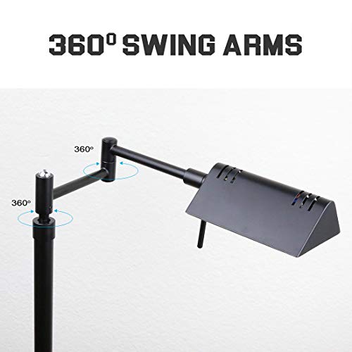 O'Bright Brook Adjustable Dimmable LED Pharmacy Floor Lamp, Black - color: Black