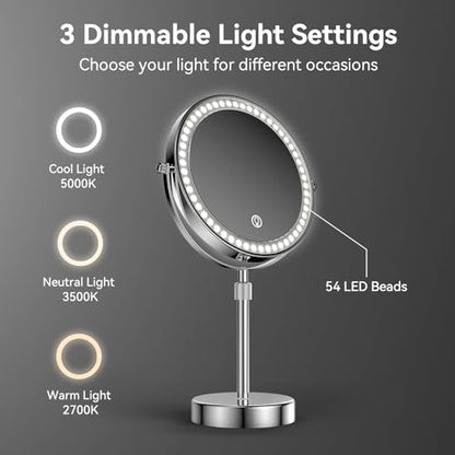 Nicesail Magnifying Lighted Makeup Mirror Height Adjustable