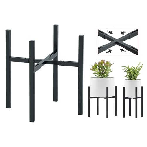 Urban Deco 1PK Adjustable Metal Plant Stand, Fits 8-14 Inch Pots, Black - size: 8-14inch 1PK