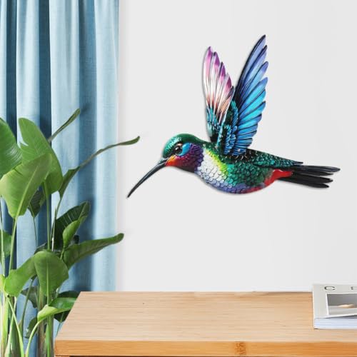 VEWOGARDEN Bird Wall Art, Large Outdoor Metal Hummingbird Hanging Wall Decor for Home Outside Patio Garden Fence Decorations - style: Hummingbird