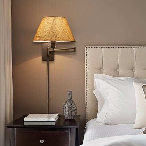 Kira Home Cambridge 15" Modern Swing Arm Wall Sconce with 3-Way Switch - color: Black,Latte Mocha Shade