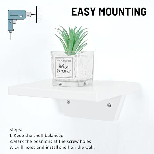 Small Wall Shelves,Speaker Shelf,Floating Shelf Trapezoid for Wifi Router - color: White, size: Set of 2