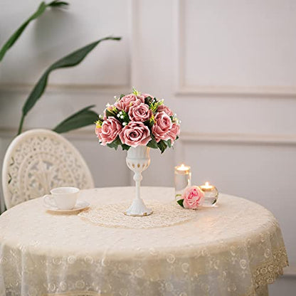 BLOSMON Flower Ball Centerpieces for Wedding: 10 Pcs Dusty Pink Fake Roses - color: Dusty Rose