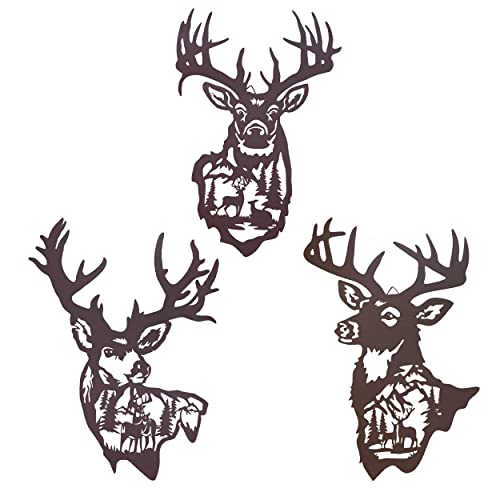 Large Metal Deer Wall Art Decor, Rustic Cabin Decor, Hunting Decor for Home - color: Deer