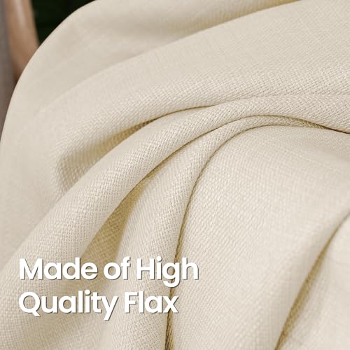BGment Light Beige Linen Curtains 63 Inch Length for Living Room - 2 Panels - color: Light Beige, size: 52"W x 63"L (Pack of 2)