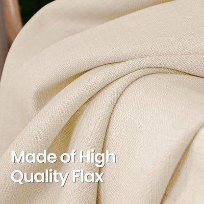 BGment Light Beige Linen Curtains 63 Inch Length for Living Room - 2 Panels - color: Light Beige, size: 52"W x 63"L (Pack of 2)