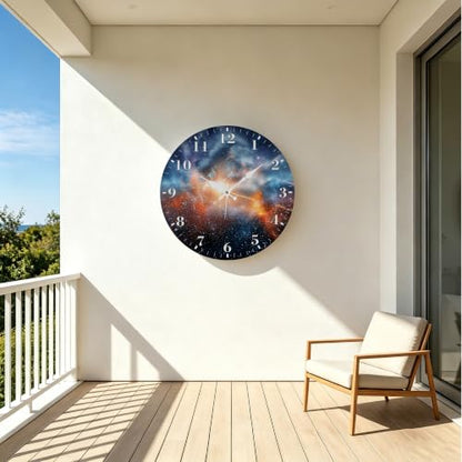 12" Silent Wall Clock, Round Wall Clock, Dazzling Galaxy Starry - color: Dazzling Galaxy Starry