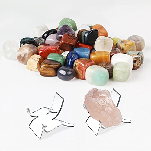 (36 PCS 3 Size Display Stand,Acrylic Rock Display Stands,Clear Display Easel Stands Pedestal for Crystal Geodes Rock Mineral Agate Fossil Coral Crystal/Gemstone Small Collectibles Display Stands - size: 36 Pieces (3 Sizes)