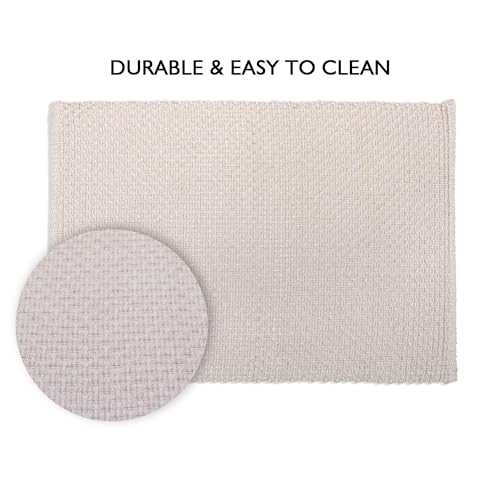 Urban Villa Two Tone Placemat Cotton Tablemat 14x20 (Set of 6) Beige - color: Beige, size: 14" x 20"