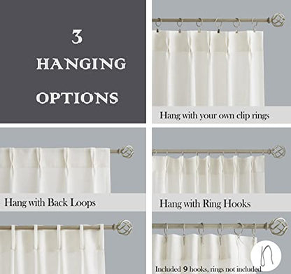 Ombre Pinch Pleated Semi Sheer Curtain, 40"Wx84"Lx2, Cream White to Grey - color: Grey/Pinch Pleat, size: 40"W x 84"L (Pack of 2)