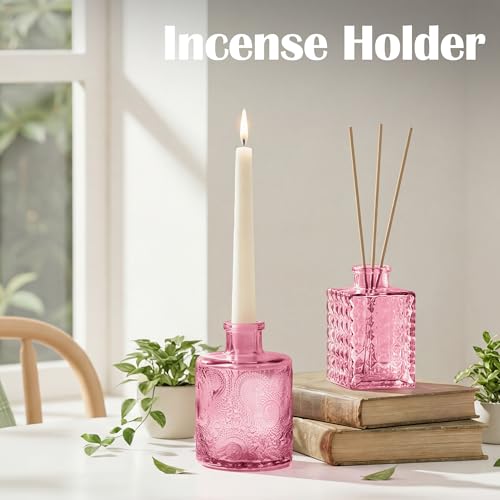Glass Bud Vases in Bulk Small Mini Dark Purple Vase for Flowers 17pc - color: Dark Purple