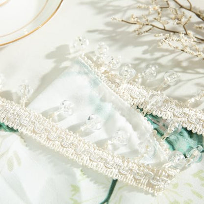 VOGOL Faux Linen Bird Pattern Valance, Rod Pocket, 52 x 16, 1 Panel, Green - color: Birds Green, size: 52"W x 16"L (Pack of 1)