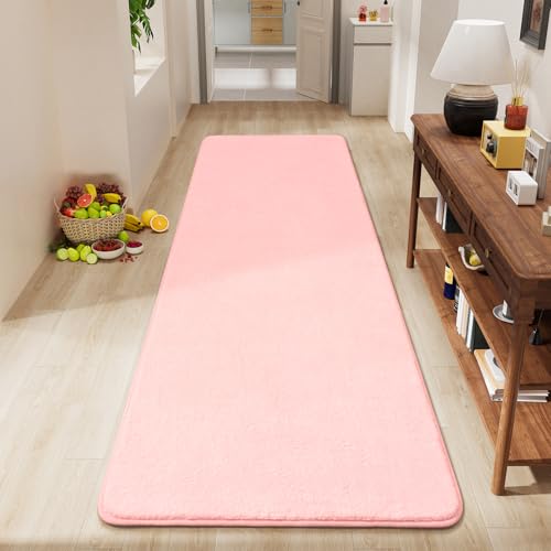 Amearea Modern Soft Hallway Runner Rug, 2x6 Feet Pink Washable Runner Rugs - color: Pink, size: 2' x 6' (Runner)