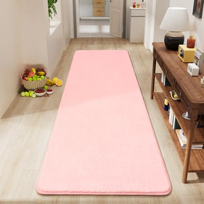 Amearea Modern Soft Hallway Runner Rug, 2x6 Feet Pink Washable Runner Rugs - color: Pink, size: 2' x 6' (Runner)