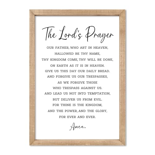 comurdyo Christian Wall Art The Lords Prayer Sign 16"×11" Wood - color: Christian (Wood), size: 16"L x 11"W