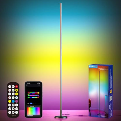 RGB LED Corner Floor Lamp, Music Sync, App Remote, Ambient Lighting