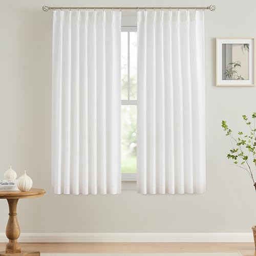 Vision Home White Pinch Pleated Semi Sheer Curtains 40Wx72Lx2 - color: White/Pinch, size: 40"W x 72"L (Pack of 2)