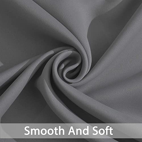 Yakamok Grey Room Darkening Window Curtains 42x36 Inch for Kitchen - color: Grey, size: 42"W x 36"L (Pack of 2)