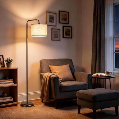 TJOY Floor Lamp,Black Brown Floor Lamp for Living Room with 3 CCT Bulb - color: Black Brown