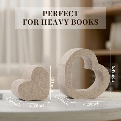 Book Ends for Shelves, Resin Decorative Bookends for Heavy Books - style: 808 (Sandstone )