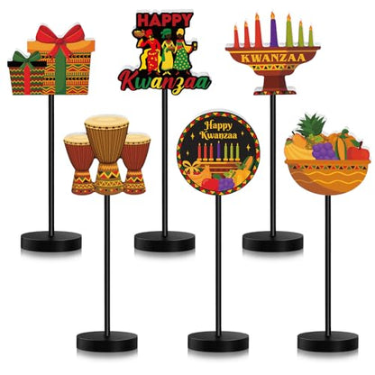 DoubleFill 6 Pcs Kwanzaa Decoration for Home Table Centerpieces - style: Kwanzaa