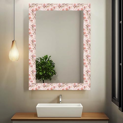 IVN Wallpaper Border Peel and Stick Wall Romantic Pink Rose 4x196 Inch - color: Romantic Pink Rose