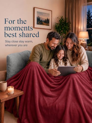 Utopia Bedding Soft Fleece Bed Blanket Throw Size Burgundy (50x60 Inch) - color: Burgundy, size: Throw (50x60 Inch)