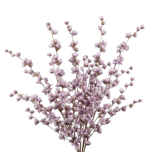 IPOPU Delphinium Artificial Flowers,5PCS Faux Larkspur Flowers 45.6in Light Purple Silk Fake Flowers with Long Stems for Tall Vase Table Centerpieces Wedding Home Decor (Light Purple) - color: Light Purple