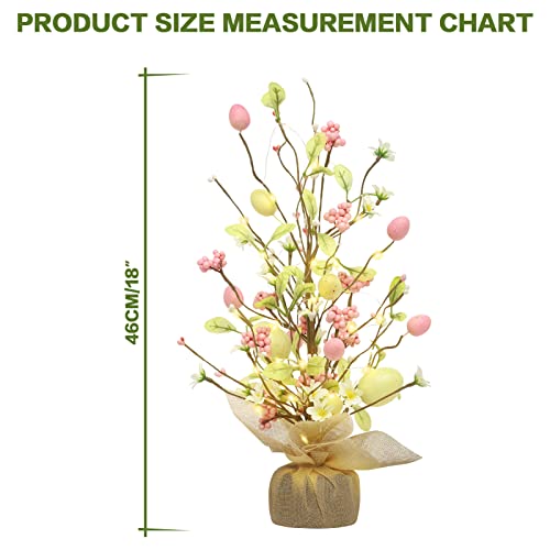 18Inch Easter Egg Tree Decorations for Home Tabletop Spring Indoor Decor