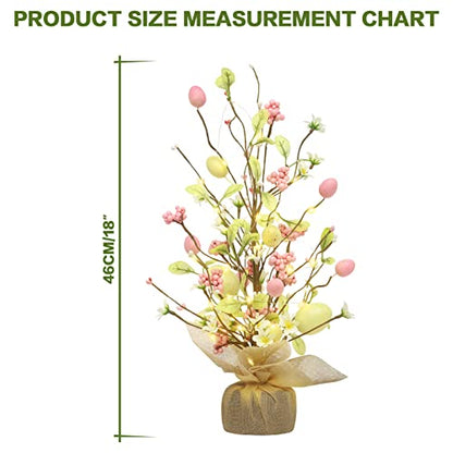 18Inch Easter Egg Tree Decorations for Home Tabletop Spring Indoor Decor