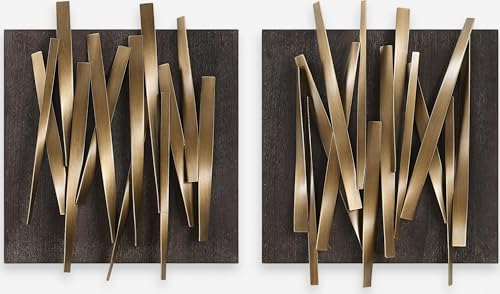 Uttermost 04382 Crosshatch - Wall Decor (Set of 2)-24 Inches Tall and 19.75 Inches Wide