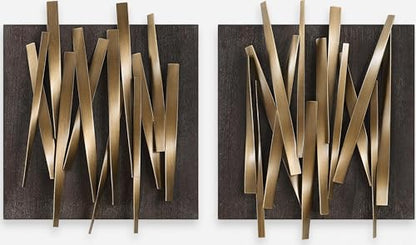 Uttermost 04382 Crosshatch - Wall Decor (Set of 2)-24 Inches Tall and 19.75 Inches Wide