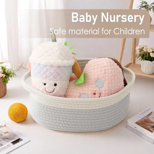 JMvicyroam Small Woven Basket, Empty Gift Basket, White&Grey/1 Pack - color: White&Grey, size: 1 Pack