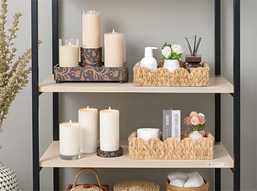 Kriitools Scalloped Toilet Paper Storage Basket, Farmhouse Home Decor - size: Medium