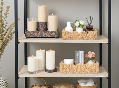 Kriitools Scalloped Toilet Paper Storage Basket, Farmhouse Home Decor - size: Medium