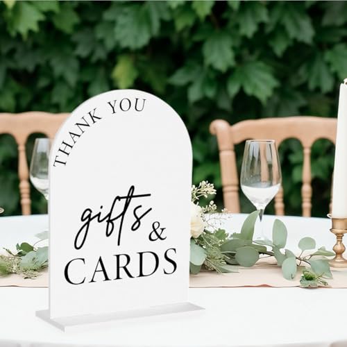 Cards and Gifts Sign for Wedding Gifts and Cards Sign for Wedding Engagement Bridal Shower Party Acrylic sign for Table Desk - color: gifts & cards