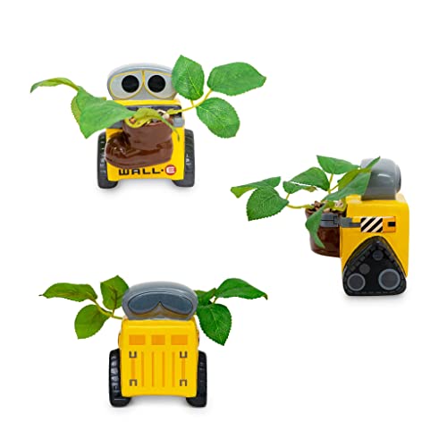 Silver Buffalo Disney Pixar WALL-E 4-Inch Ceramic Mini Planter with Artificial Succulent | Cute Small Flower Pot, Faux Indoor Plant for Desk Shelf - color: Wall-e