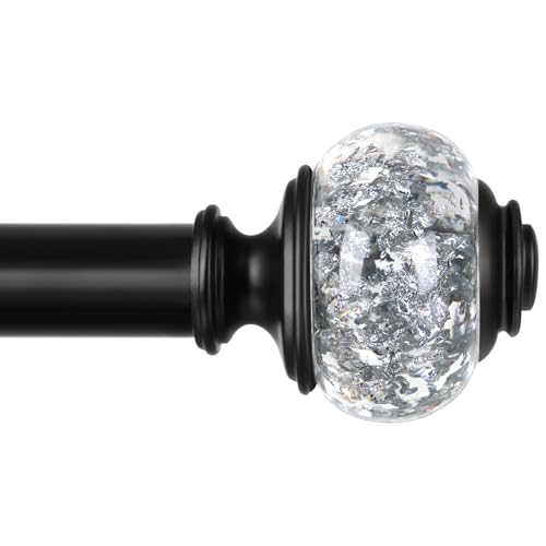 USFOOK Black Curtain Rods for Windows 32 to 58, Decorative Drapery Rod - color: Black, size: 32-58"