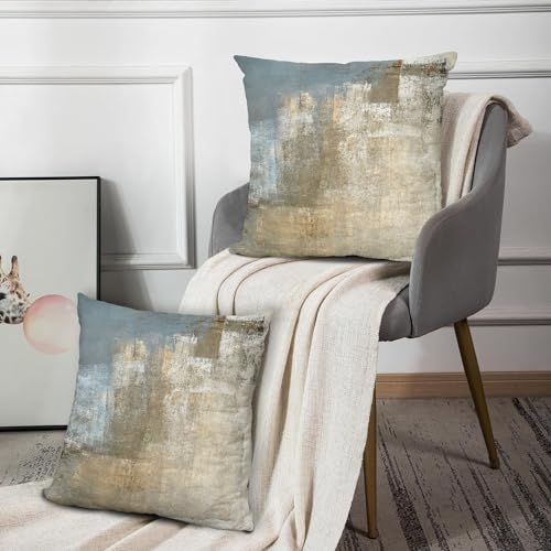 Throw Pillow Covers for Couch, 20x20 Inch, Set of 2, Beige Grey - color: Grey and Beige, size: 20" x 20" (Pack of 2)