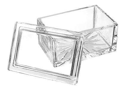 Barski Crystal Box- for Jewelry - Candy - Nuts - Trinkets - Glass Box- Classic Clear - 5" Long - Made in Europe