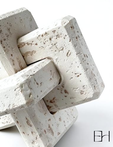 Knot Decor 3 Link 4.7 Inch, Resin Travertine Stone Decor
