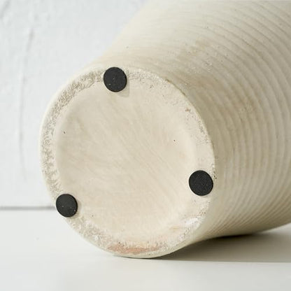 Ceramic Flower Vase Home Decor,11inches Large Farmhouse Table Vases - color: Off White-11inches